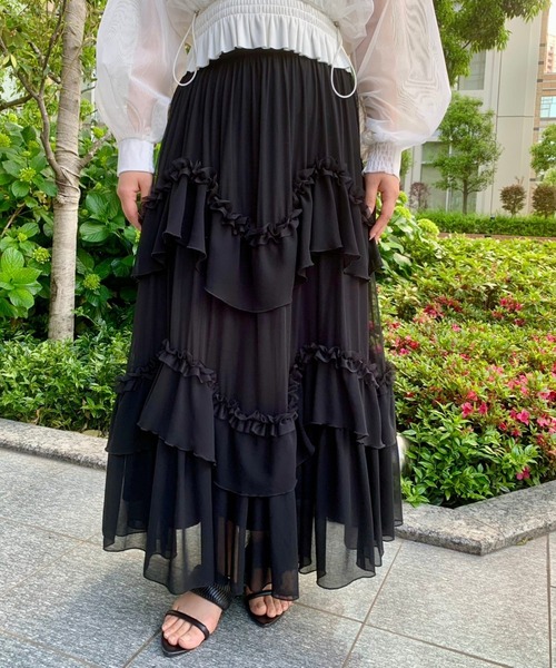 AND COUTURE（アンドクチュール） ロング スカート ティアードチュール
