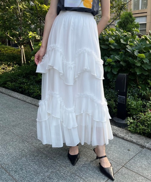 AND COUTURE（アンドクチュール） ロング スカート ティアードチュール