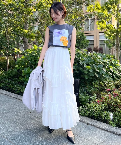 AND COUTURE（アンドクチュール） ロング スカート ティアードチュール