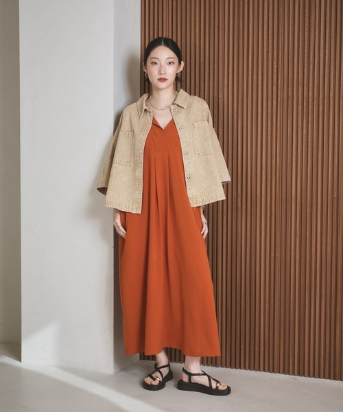 ブラウス シャツ デニムBIGショートシャツ/SS　639529 レディースの画像