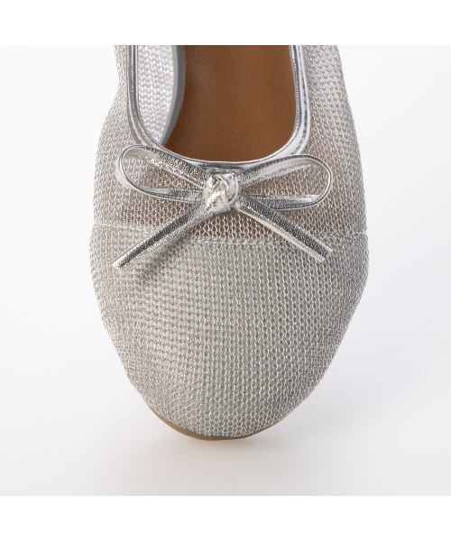 「EVOL」 フラットパンプス 24.0cm シルバー レディース_画像5