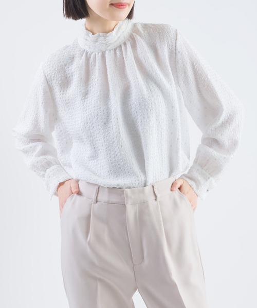 「PICCIN」 長袖ブラウス M オフホワイト レディース_画像2