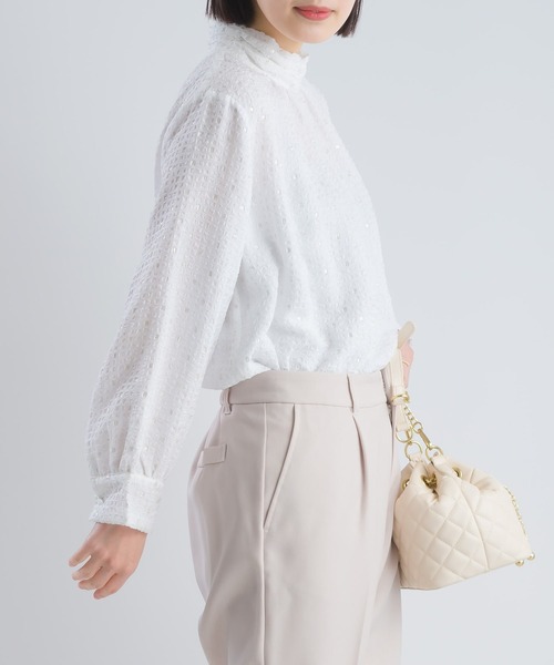 「PICCIN」 長袖ブラウス M オフホワイト レディース_画像5