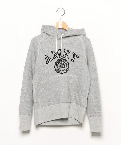 Americana パーカー グレー カレッジロゴ 100%cotton AMERICANA 