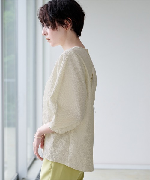 「ur's」 7分袖ブラウス M オフホワイト レディース_画像7