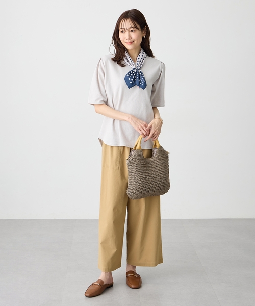 Petit Honfleur（プチオンフルール） tシャツ 半袖 サッカーストライプ