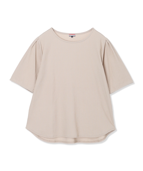 Petit Honfleur（プチオンフルール） tシャツ 半袖 サッカーストライプ