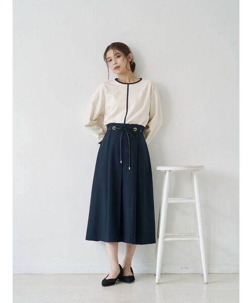 「TONAL」 長袖ブラウス MEDIUM ネイビー レディース_画像4