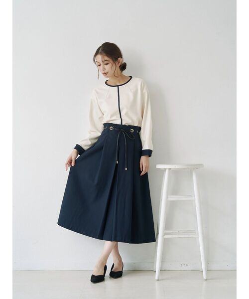 「TONAL」 長袖ブラウス MEDIUM ネイビー レディース_画像6