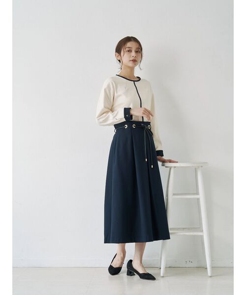 「TONAL」 長袖ブラウス MEDIUM ネイビー レディース_画像7