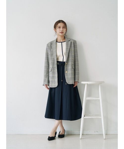 「TONAL」 長袖ブラウス MEDIUM ネイビー レディース_画像8