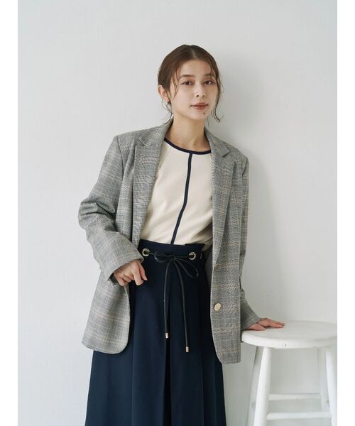 「TONAL」 長袖ブラウス MEDIUM ネイビー レディース_画像9