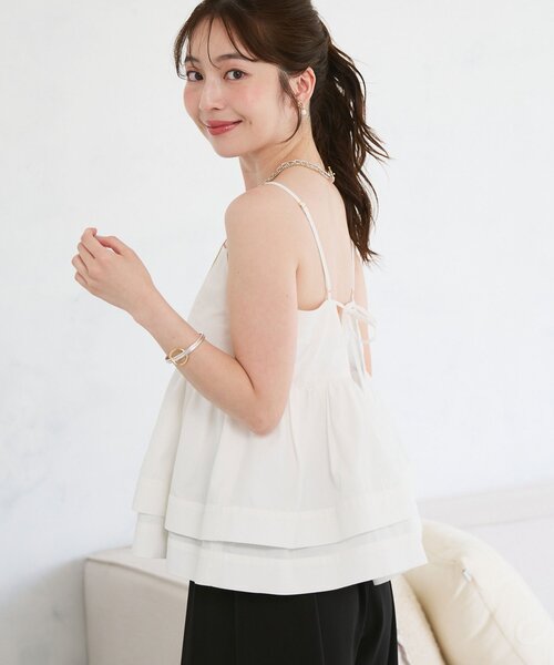 【セール中】the barnnet ペプラムスリーブレス トップス キャミソール La boutique Bonbon（ラブティックボンボン） キャミソール 「360