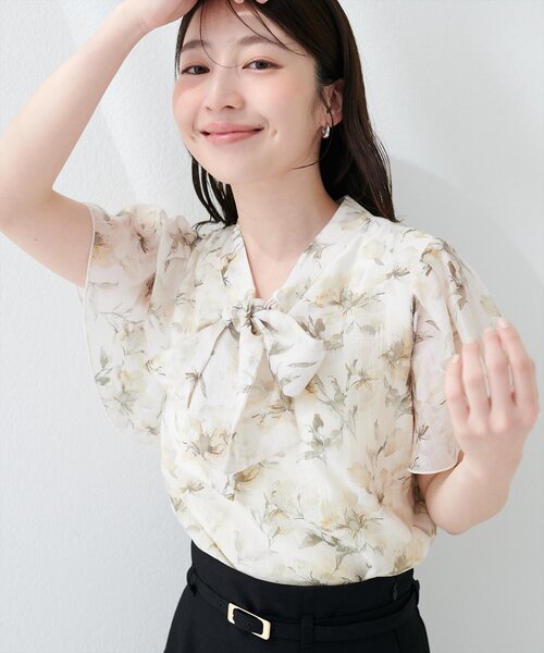 natural couture 「natural couture」 半袖ブラウス FREE ベージュ