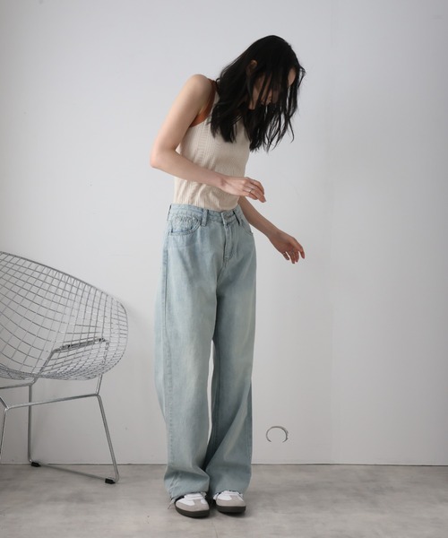 大人気新品セール ブ ULYSSES ハイウエストストレート デニムパンツ デニム ジーンズ サロペット・オーバーオール・オールインワン