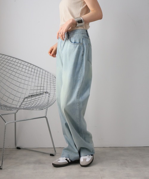 Ulysses ラインストーン付きデニムパンツ モカ ズボン ラメ ハイウエスト Ulysses ラインストーン付きデニムパンツ モカ ズボン ラメ ハイ