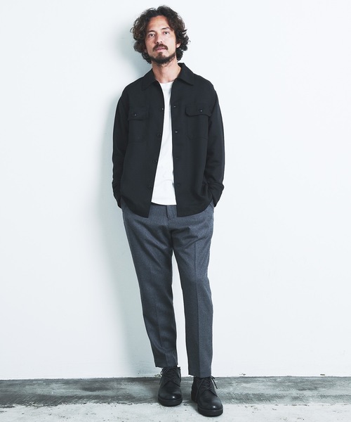Magine（マージン） スラックス SUPER100S WOOL FLANNEL STRETCH WIDE