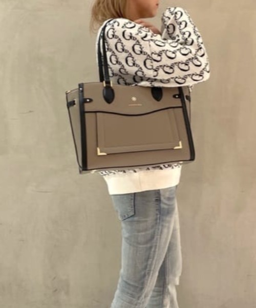 トートバッグ シンプルビジューA4トートバッグ レディースの画像