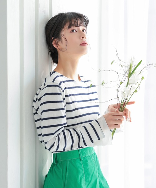 完売品　broad wash SH plage ボーダー　長袖シャツ　美品 レビュー高評価の商品！ broad - Plage wash 美品 長袖シャツ