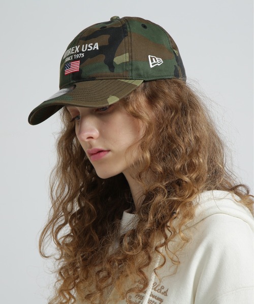 グリーン 9TWENTY キャップ アメリカ国旗付き NEW ERA キャップ 帽子 直営店限定/×ニューエラ ポロキャップ