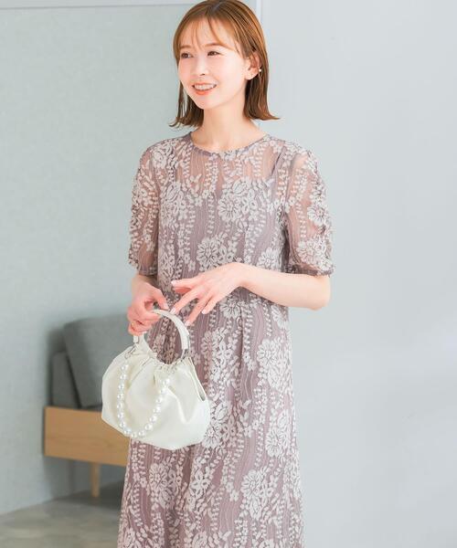 kaene（カエン） ワンピース 配色レースエプロンドレス : ZOZOTOWN