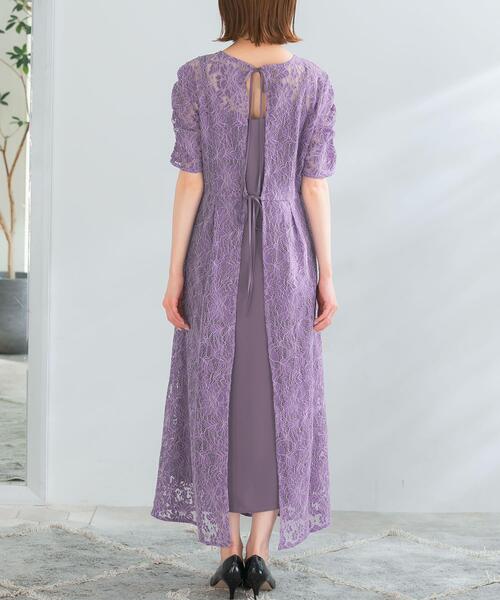 kaene（カエン） ワンピース 配色レースエプロンドレス : ZOZOTOWN