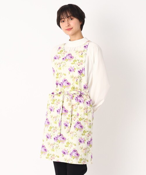 LAURA ASHLEY（ローラアシュレイ） エプロン クチュール ローズ柄