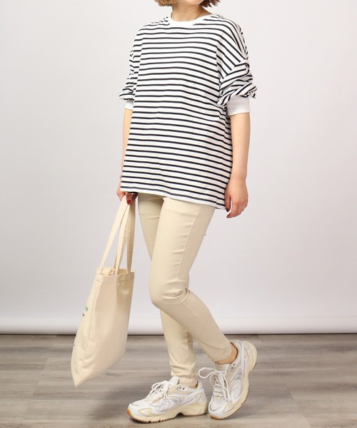 FUNALIVE パンツ PAGE ONE ツイルストレッチスリムパンツ レディース