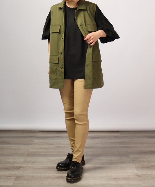 FUNALIVE パンツ PAGE ONE ツイルストレッチスリムパンツ レディース