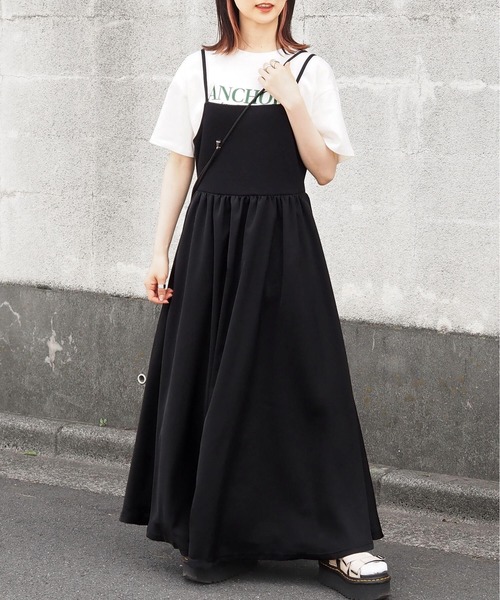 tiptop（ティップトップ） ワンピース テレコ切り替えキャミロング