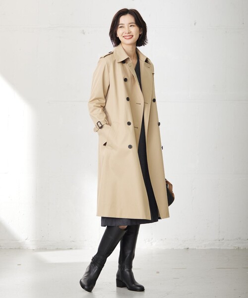 【未使用品】UNFOLK ベンタイル トレンチコート SIZE\"2\" VENTILE®（ベンタイル）40/2耐水撥水ギャバ ロングトレンチ