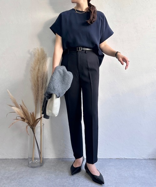 evernavy スラックス パンツ スリムテーパードパンツ レディース