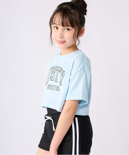 RUSTY  ラスティ 水着セット 黒  水色 グレー タンキニ Tシャツ付き RUSTY 水着 「RUSTY/ラスティー」キッズタンキニ3点セット水着 T
