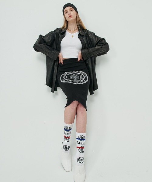 ●Mardi Mercredi●SOCKS FLOS EMOJI 3足SET[GIFT SET] SOCKS FLOS EMOJI_BLACK - MARDI MERCREDI