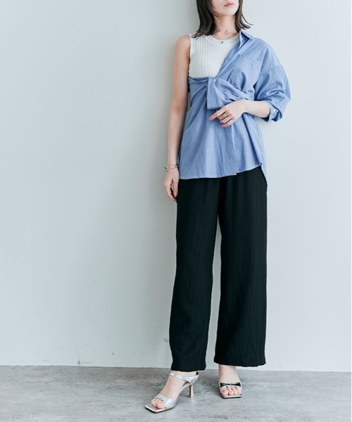 レディースパンツ ワイドレッグ マキシ ワッシャー 韓国系 S5542 パンツ リラックス ワッシャー ワイド レディース : ZOZOTOWN
