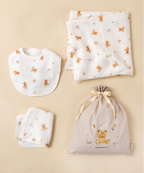 美品♡panpantutu♡4点セット panpantutu おくるみ ガーゼおくるみ4点 出産祝いセット