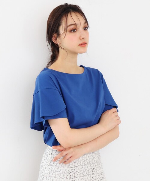 index tシャツ UV バックフリルトップス「接触冷感/洗濯機洗い可