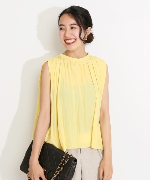 VERMEIL par iena」 ノースリーブブラウス FREE イエロー レディース 
