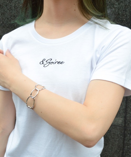 tシャツ Tシャツ 刺繍ロゴレタリングTシャツ レディース