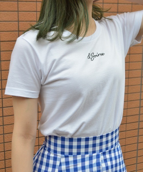 tシャツ Tシャツ 刺繍ロゴレタリングTシャツ レディース
