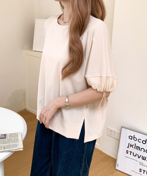 tシャツ 袖ギャザーカットソー レディース CIAOPANIC TYPY tシャツ 袖ギャザーフリルデザインカットソー