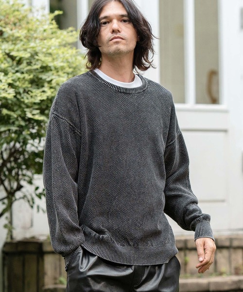 CAMBIO（カンビオ） セーター ニット mn2981-Stonewashed Waffle Crew