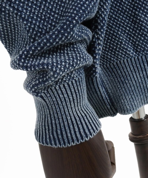 ニット/セーター 8100 Crew Neck Cotton Knit Pullover CAMBIO（カンビオ） セーター ニット mn2981-Stonewashed Waffle Crew