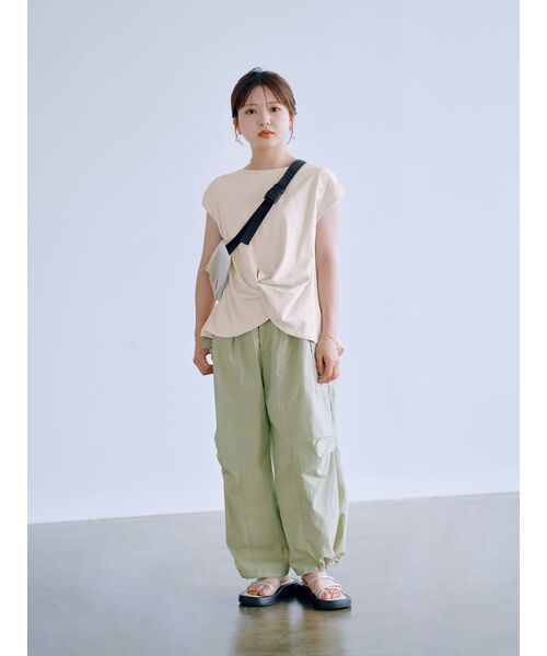 tシャツ ドロストスリーブカットトップス「低身長・小柄女性」 レディース tシャツ ドロストスリーブカットトップス「低身長・小柄女性