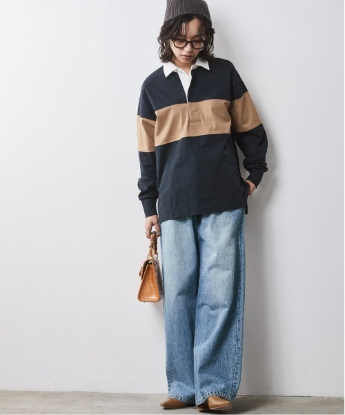 大きいサイズ レディース トップス 綿100％ラガーシャツ シックスタイル対応 CHIC STYLE tシャツ ラガーシャツ 「大きいサイズ有」シック