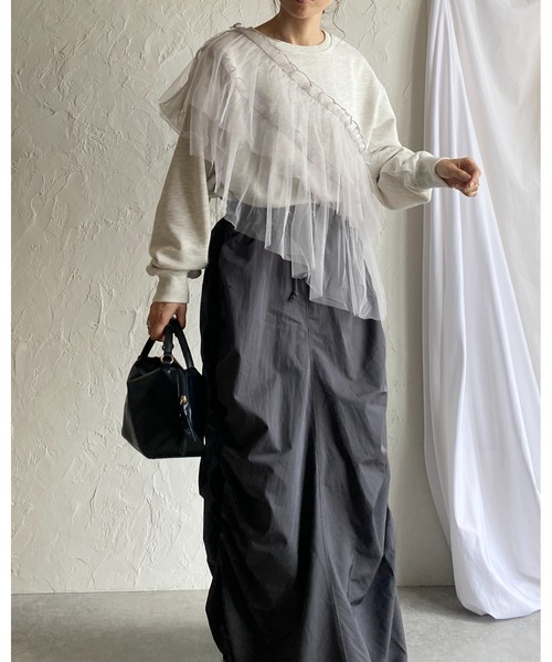She's Closet トレーナー スウェット 長袖ボリュームチュール