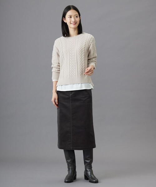 【WEB限定カラーあり・洗える】EIGER CORD ALAN クルーネックプルオーバー ニット ニット セーター 「WEB限定カラーあり・洗える」EIGER CORD ALAN