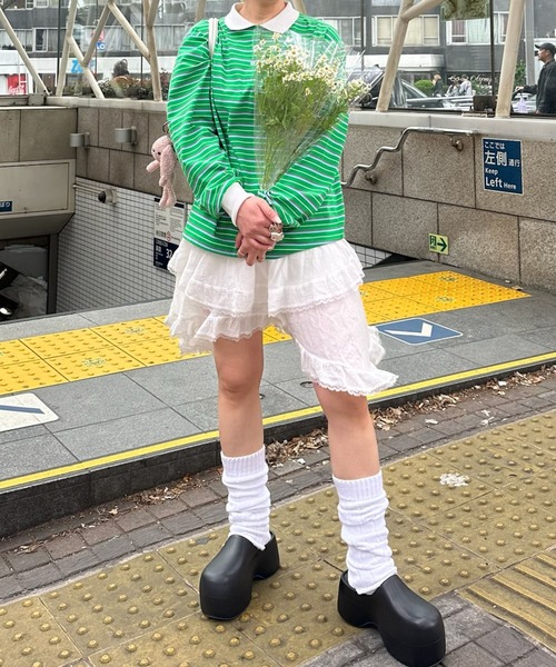 SHE Tokyo ランダムストライプスカート 洗える】ランダムストライプ スカート（スカート）｜J.PRESS