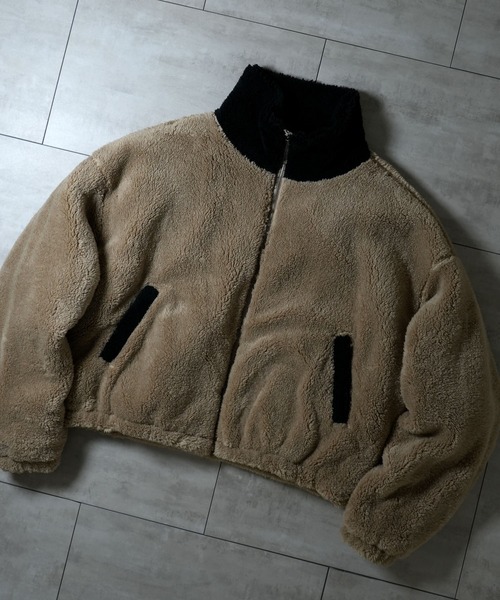 ブルゾン アウター shaggy fleece short blouson/シャギーフリース