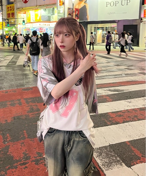 KsG ワイドパンツ ジーンズ デニム デニムパンツ ウォッシュドブルー